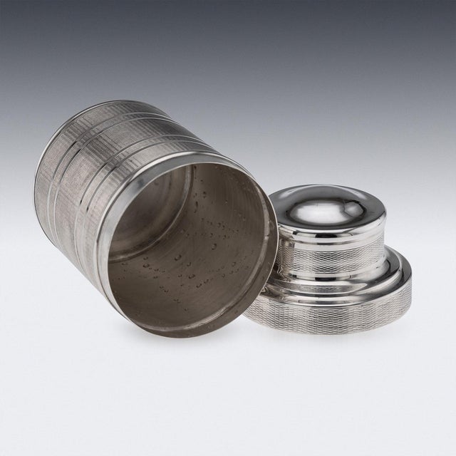 20th Century English Silver Travel Cocktail Shaker, 1950s For Sale - Image 9 of 12