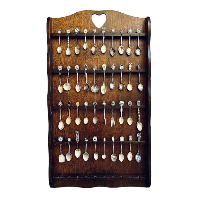 Wall Hanging of Travel Spoon Collection For Sale