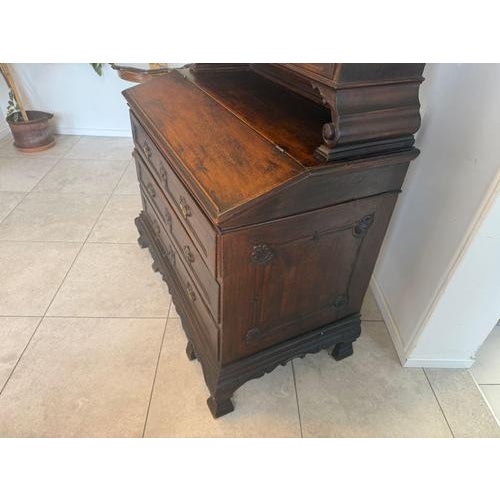 Baroque Oak Secretaire with Top Cabinet For Sale - Image 17 of 18