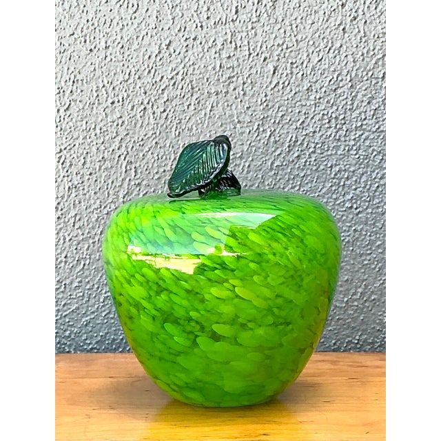 Vintage Art Glass Apple For Sale In West Palm - Image 6 of 12
