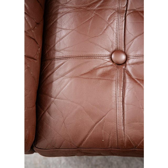 1960s Mid Century Danish Modern Lounge Chair Wingback Brown Leather High Back Armchair For Sale - Image 11 of 11