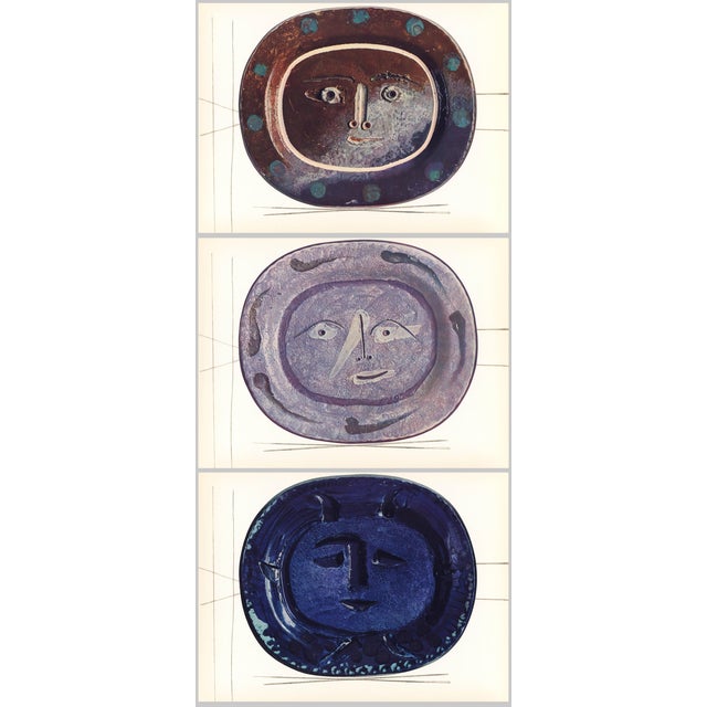 "Ceramiqués De Picasso" (Ceramics) 1948 True First Edition Prints - Blues - Set of 3 For Sale