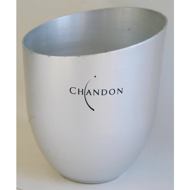 Vintage Chandon sparkling wine ice bucket chiller. Sleek asymmetrical shape gives an Art Deco vibe, but surely will blend...