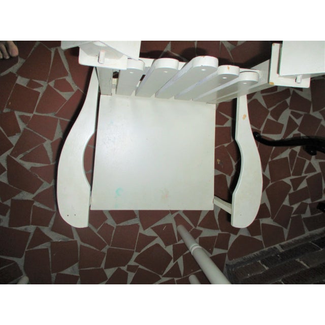 1980s Vintage Child's Heavy Wood Desk & Chair in White With Bird House Design - Set of 2 For Sale - Image 9 of 13