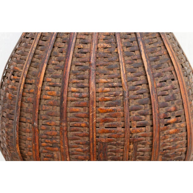 Brown Antique Nepalese Fish Basket For Sale - Image 8 of 10