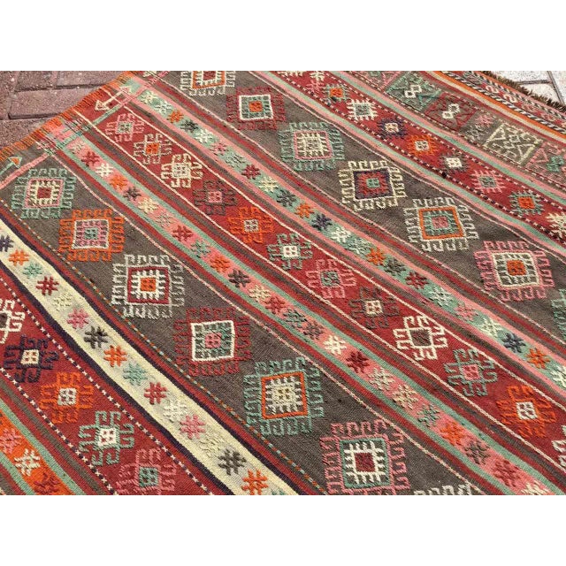 Vintage Turkish Kilim Rug - 63" X 100" For Sale In Raleigh - Image 6 of 11