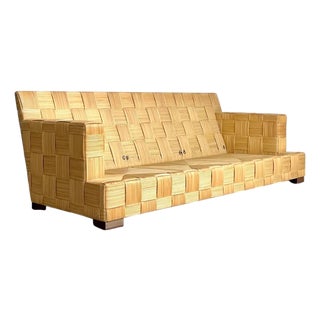 Vintage Donghia “Block Island” Woven Rattan Sofa For Sale