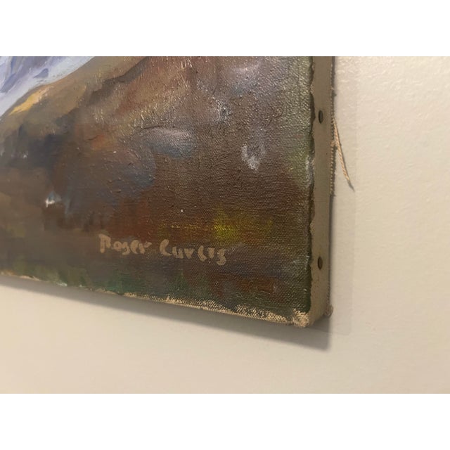 Mid 20th Century Roger Curtis (1910-2000), Vintage Abstract Coastal Oceanscape, Amazing Blue Hues, Signed For Sale - Image 5 of 7