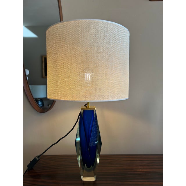 Sommerso Murano Glass Table Lamp attributed to Alessandro Mandruzzato, Italy, 1960 For Sale - Image 15 of 15