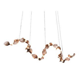 Dune 16 Curve Chandelier with Shades in Copper Metallic Tone by Daniel Becker for Moss Objects For Sale