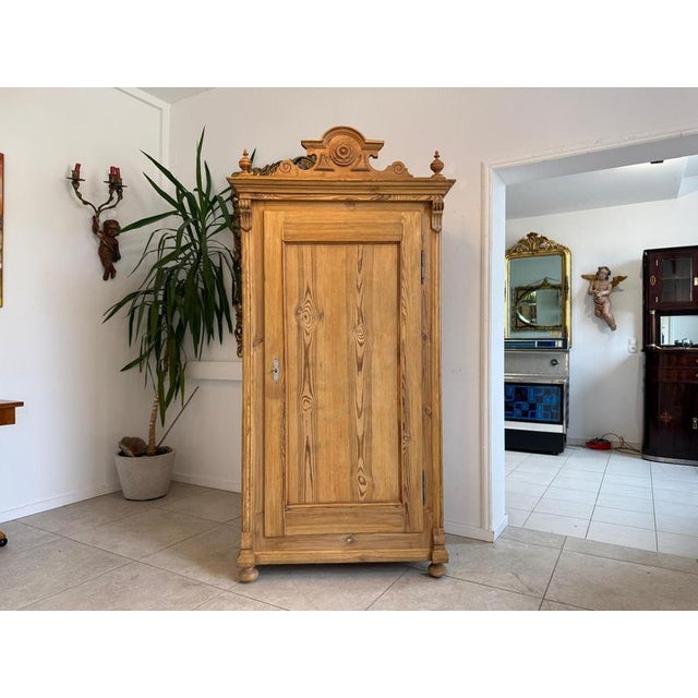 Restored antique farmhouse cupboard, natural wood, from the Gründerzeit period. Dimensions: Height x Width x Depth 178 x...
