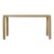 Vintage Console Table Lightwash Pencil Reed Glass Top Coastal Boho MCM For Sale