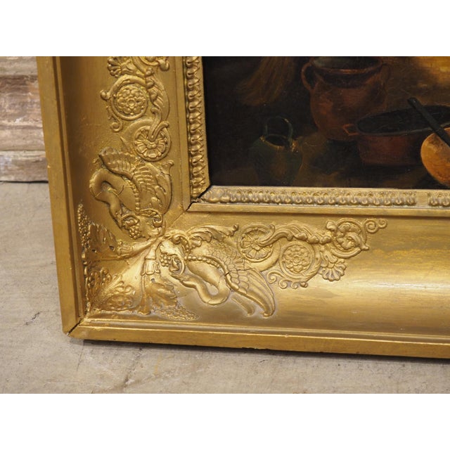 19th Century French Oil on Canvas, “La Fileuse D’Albano” After Claude Bonnefond For Sale - Image 9 of 17