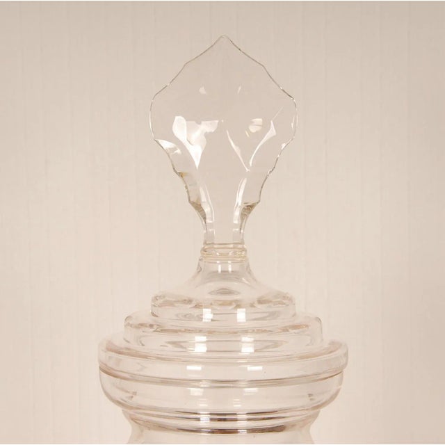Victorian Sweetmeat Jar Cut Crystal Antique Footed Glass Urn Vase Ginger Jar Covered Coupe For Sale - Image 9 of 12