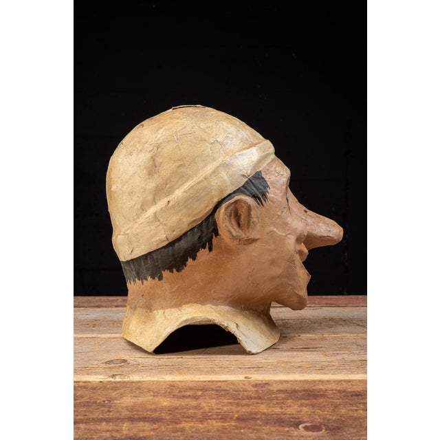 Folk Art Early 20th Century Papier Mache Carnival Character Mask For Sale - Image 3 of 15
