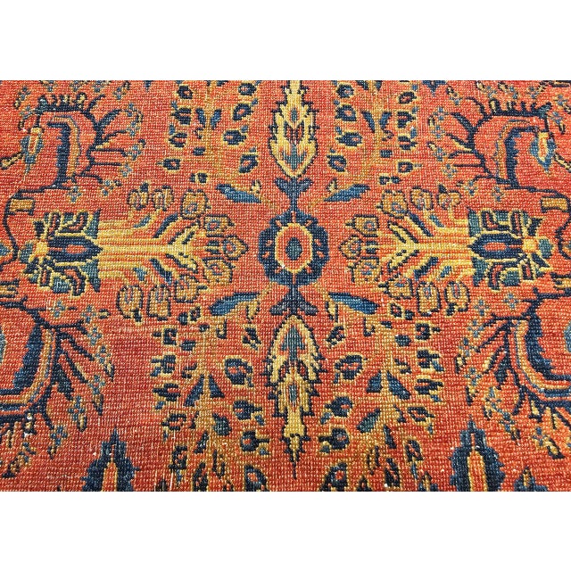 Antique Lilian Accent Rug, Hand-Knotted Wool, Allover Floral Pattern, Red & Navy, 2x4 For Sale - Image 11 of 13