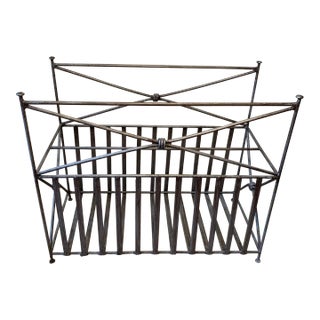 Hollywood Regency Style Metal Magazine Rack For Sale