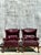 Wood Vintage Regency Merlot Leather Wingback Chairs - A Pair For Sale - Image 7 of 10