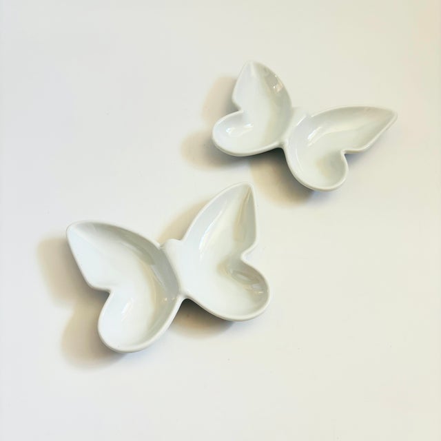White Ceramic Butterfly Tray For Sale - Image 11 of 12