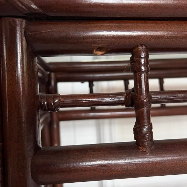 Coffee 1970s Faux Bamboo Console Table, Attributed to Brown Jordan For Sale - Image 8 of 8