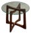 Refinished Adrian Pearsall Walnut and Glass Ribbon End Table For Sale