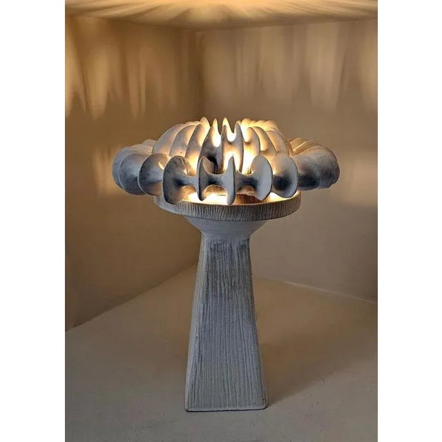 Horn of plenty table lamp in mat white glazing on stoneware by kallia panopoulou dimensions: ø 35 x h 45 cm. Materials:...