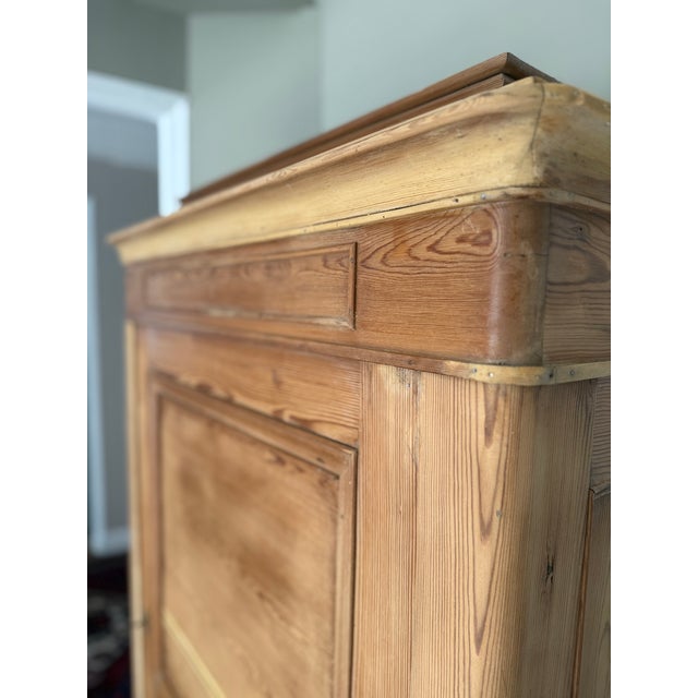 French Country Armoire in Stripped Pine, 19th Century For Sale - Image 6 of 18