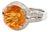 14KW Citrine(6.20) & Diamond(0.24) Ring, size 7 For Sale