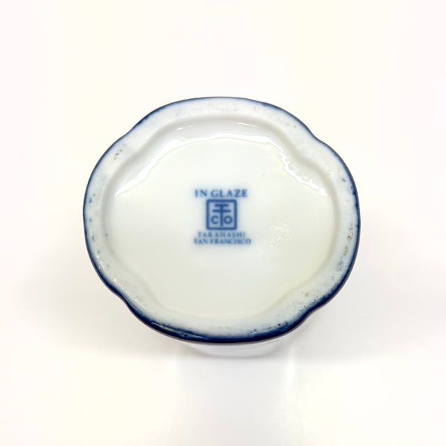 Ceramic Eclectic Blue & White Porcelain Vessel Curation - Group of 5 For Sale - Image 7 of 18