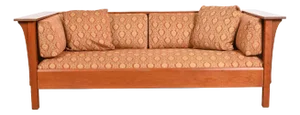 Stickley Mission Arts and Crafts Cherry Wood Spindle Settle Sofa