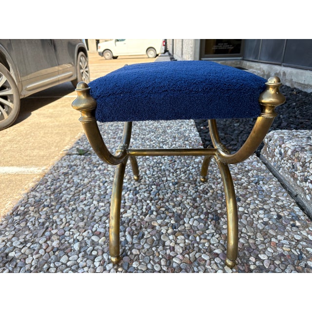 Gio Ponti Italian Modern Brass Bench For Sale - Image 4 of 11