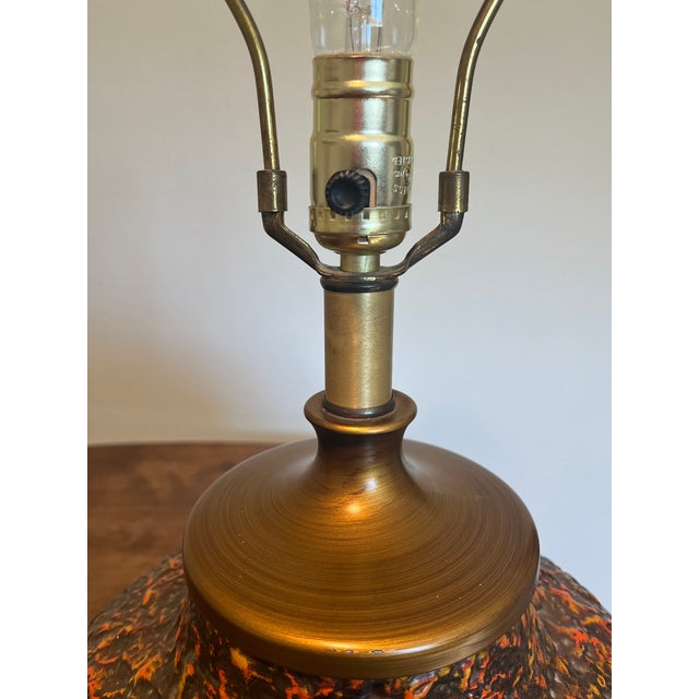 1970s Royal Haeger Orange Texture Globe Lamps - A Pair For Sale - Image 9 of 18