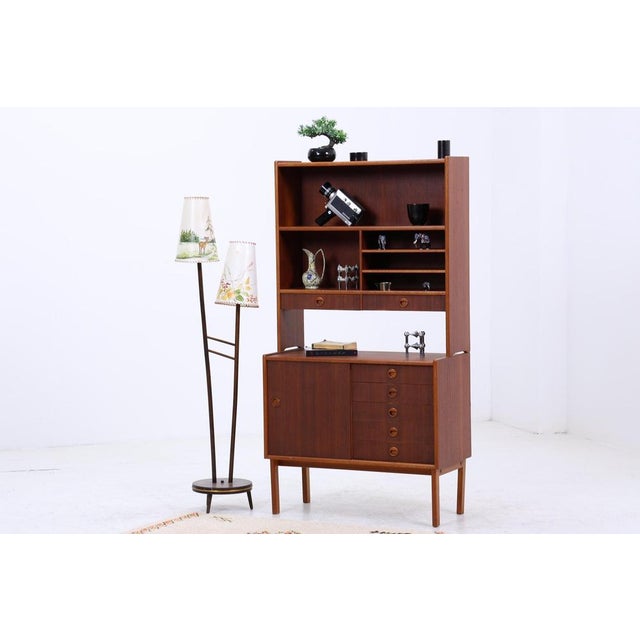Mid-Century Teak Bookcase with Sliding Doors and Drawers, 1960s For Sale - Image 3 of 13