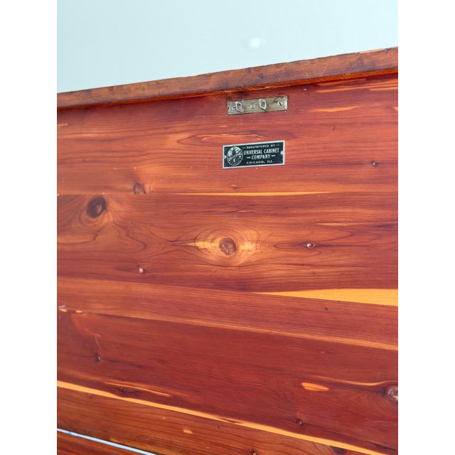 Vintage Cedar Hope Chest Bench by Universal Cabinet Company Chicago Rustic Solid Wood Blanket Trunk Storage Coffee Table For Sale - Image 4 of 11