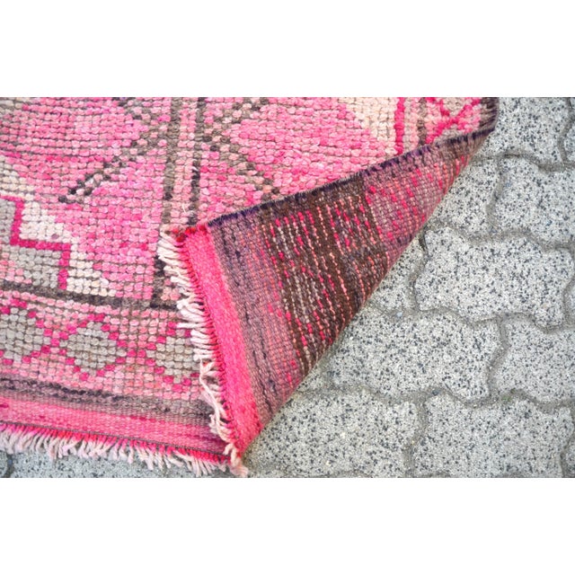 Vintage Faded Pink Hallway Runner For Sale - Image 10 of 11