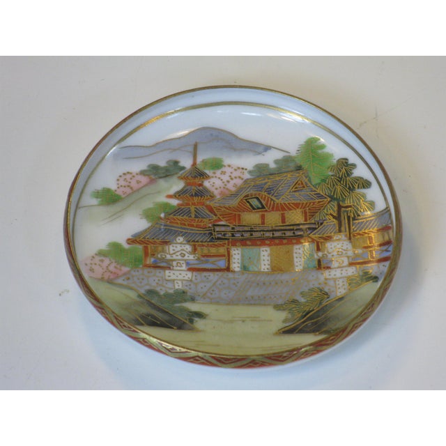 7 Pc. Set Tea Pot Sugar Bowl Cups Saucers Porcelain Antique Japanese Kutani Eggshell Porcelain Lithophane Geisha - 11 pcs For Sale - Image 14 of 18
