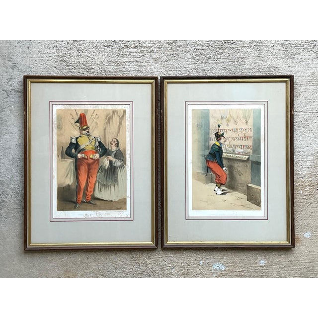 Victorian Antique Framed Military Caricature Prints - Pair For Sale - Image 3 of 13