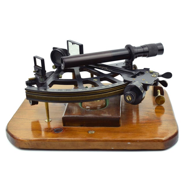 1940s Authentic 1944 Mounted David White Sextant Ship Navigator Wall Decor Usa For Sale - Image 5 of 8