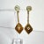 Gold Vintage Rhinestone Drop Earrings Gold Tone Diamond Dangle Drop Clip-on Festive Cocktail For Sale - Image 8 of 8