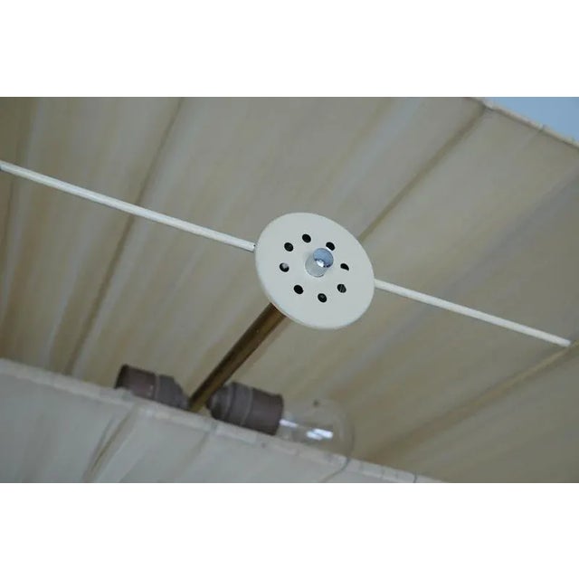 Large Vintage Teak Floor Lamp with Square Beige Shade, 1970s For Sale - Image 10 of 12