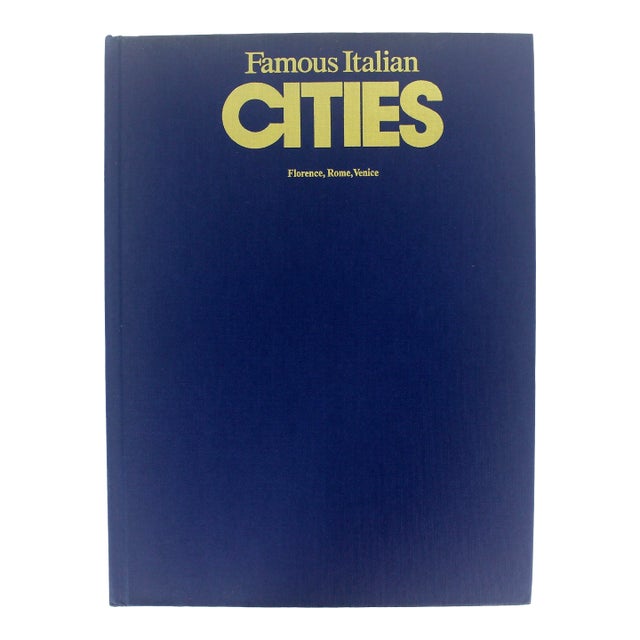 1978 Famous Italian Cities Florence Rome Venice Hard Cover Coffee Table Book Italian Travel With Dust Jacket Dark Blue For Sale