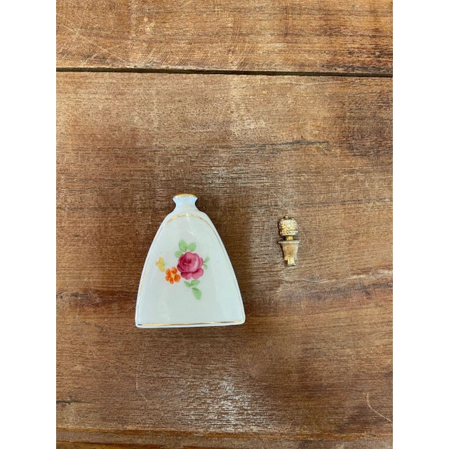 Traditional Vintage 1970s German Perfume Bottle With Crown Top and Floral Motif For Sale - Image 3 of 6