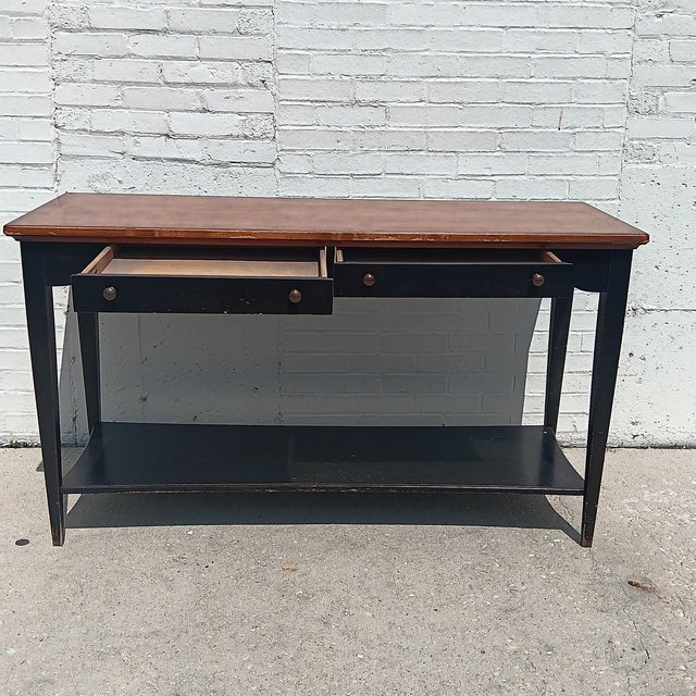 Vintage Thomasville Mid Century Modern Solid Wood Console For Sale - Image 14 of 18