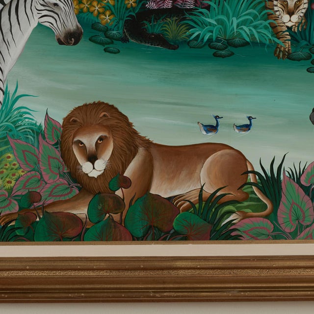 Vintage Painting of Animals in a Jungle by Gustavo Novoa For Sale - Image 10 of 13