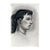 Black and White Charcoal Portrait Drawing of a Woman With Ponytail - Signed For Sale