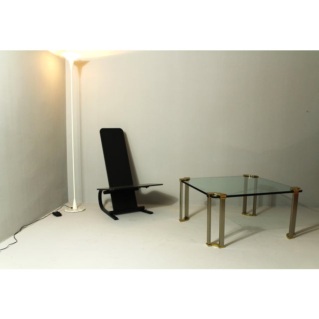 1970s Large Coffee Table in Bronze, Glass and Steel from Peter Ghyczy, 1970s For Sale - Image 5 of 7