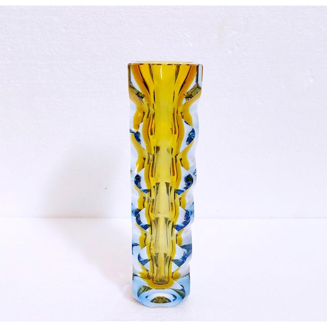 1960s Vintage Czech Bohemian Glass Vase by Oldřich Lípský for Exbor, 1962 For Sale - Image 5 of 15