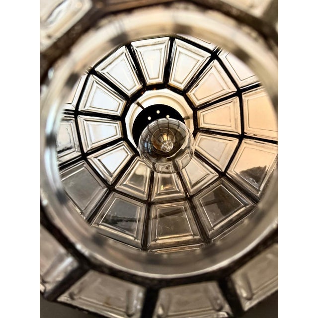 Large Glass and Brass Pendant Light from Limburg, Germany, 1960s For Sale - Image 3 of 10