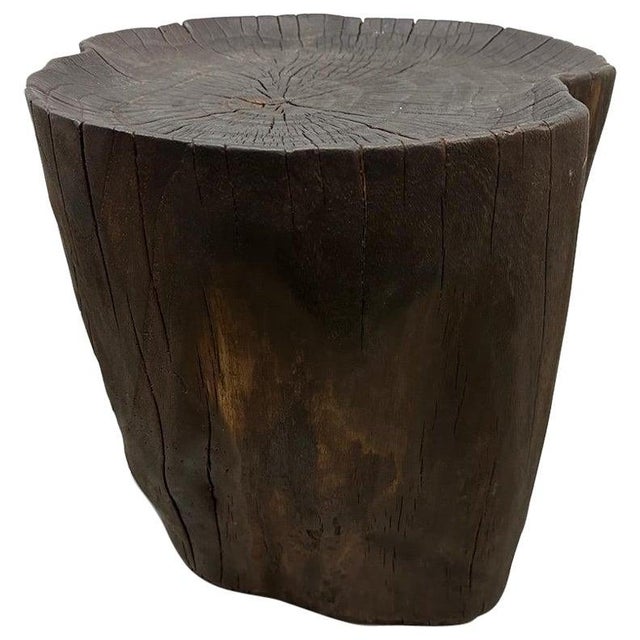 Natural organic formed reclaimed teak root side table. We hand carved the top section into a tray style and lightly...