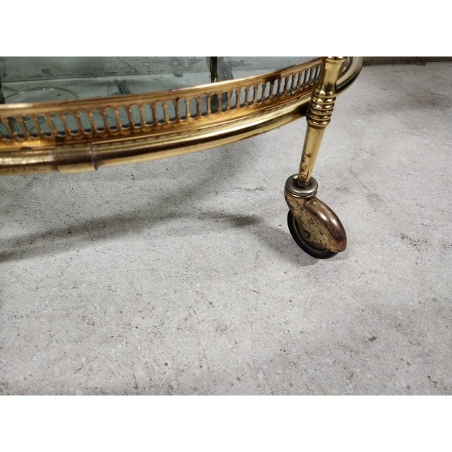 French Bar Cart Serving Trolley Brass Vintage For Sale - Image 12 of 12